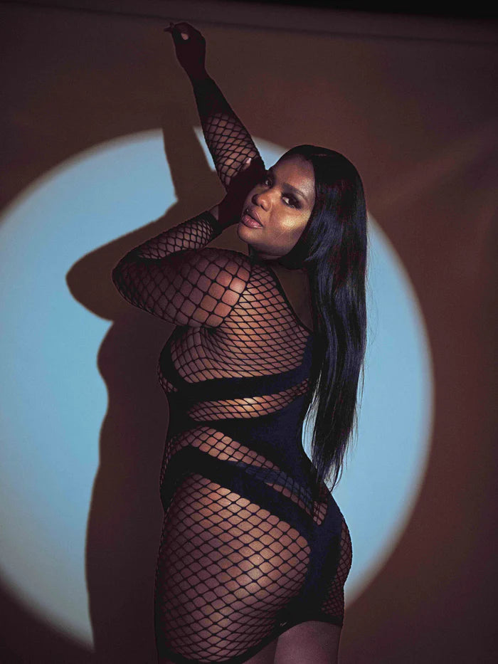Take Charge Plus Fishnet Dress