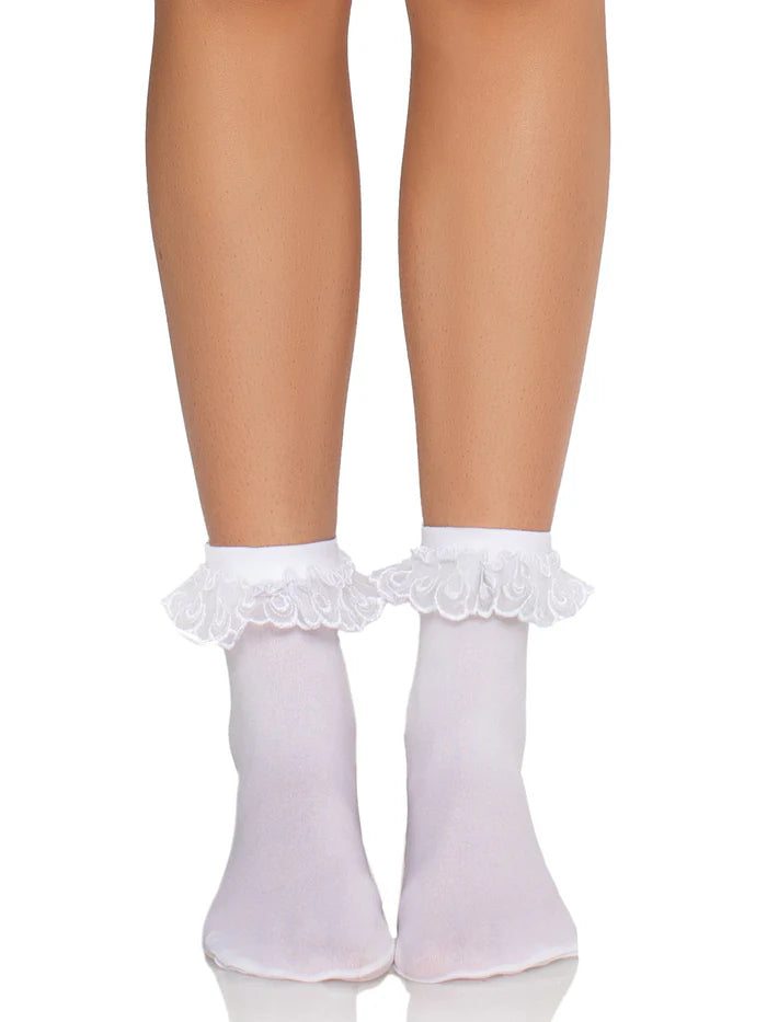 Diem Lace Ruffle Anklet Socks