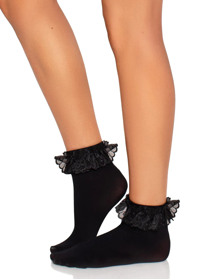 Diem Lace Ruffle Anklet Socks