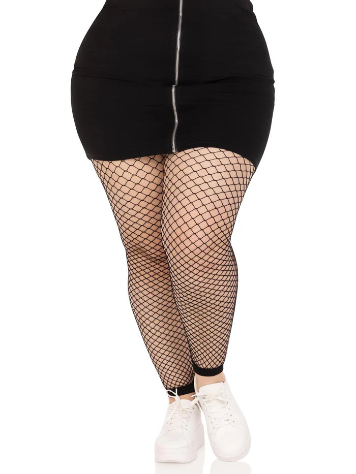 Darla Plus Fishnet Footless Tights
