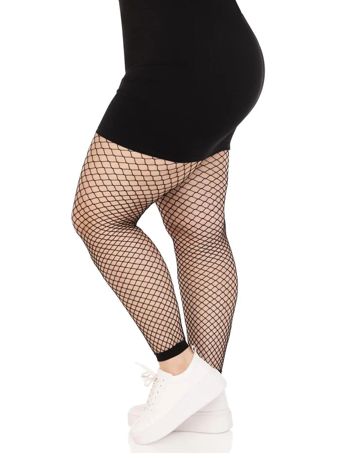 Darla Plus Fishnet Footless Tights