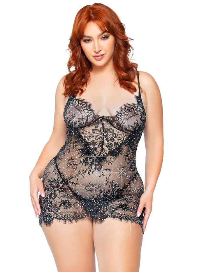 Meant To Be Plus Lace Dress Set