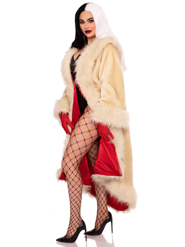 Satin Lined Villainess Faux-fur Coat