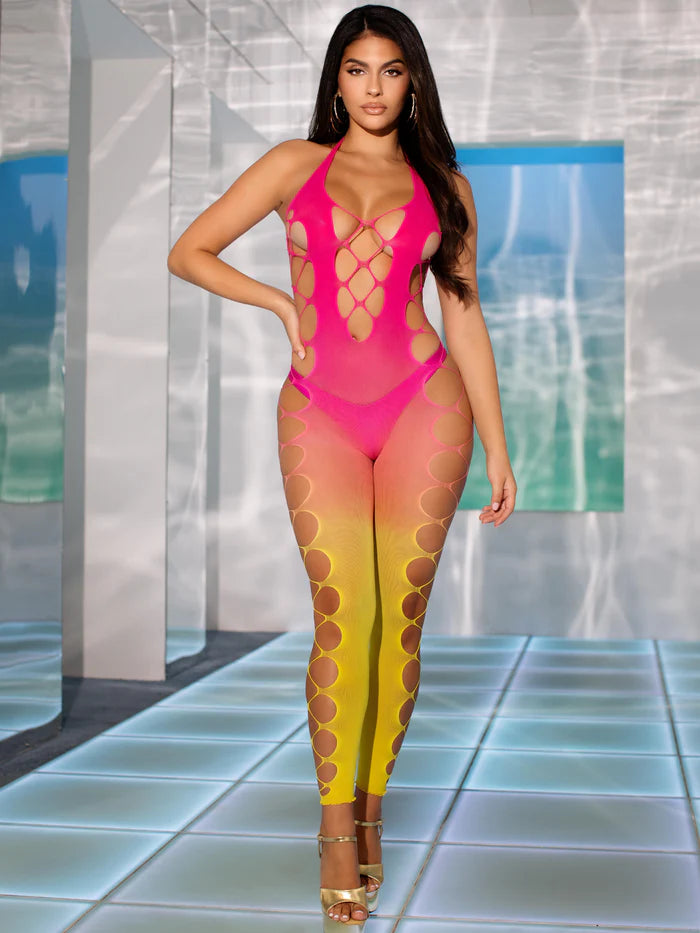 Rainbow Summer Footless Bodystocking