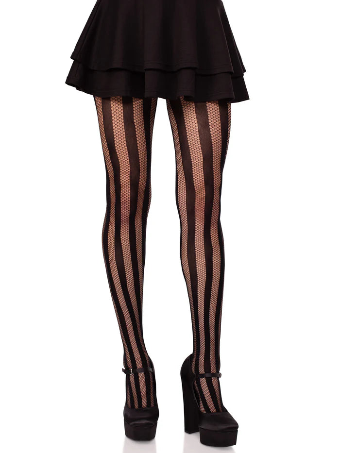 Kira Striped Net Tights