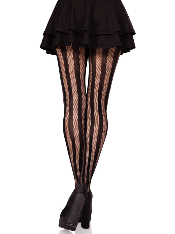 Kira Striped Net Tights