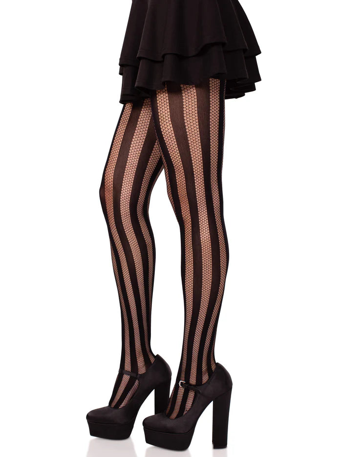 Kira Striped Net Tights