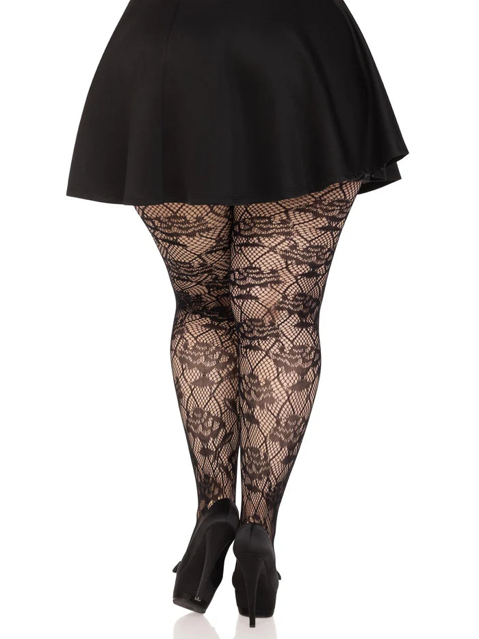 Floral Rose Plus Tights