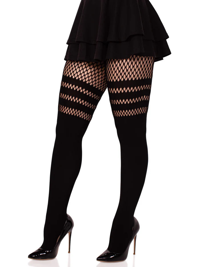 Ala Tights with Fishnet Accent
