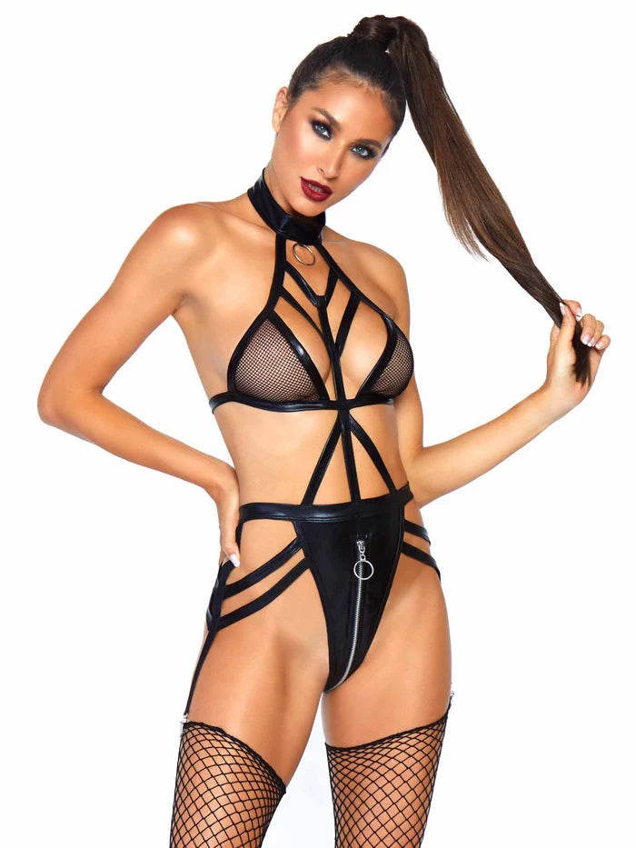 Dirty Mind Cage Strap Teddy