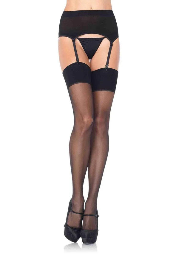 Plus Zira Sheer Garter Belt Stockings